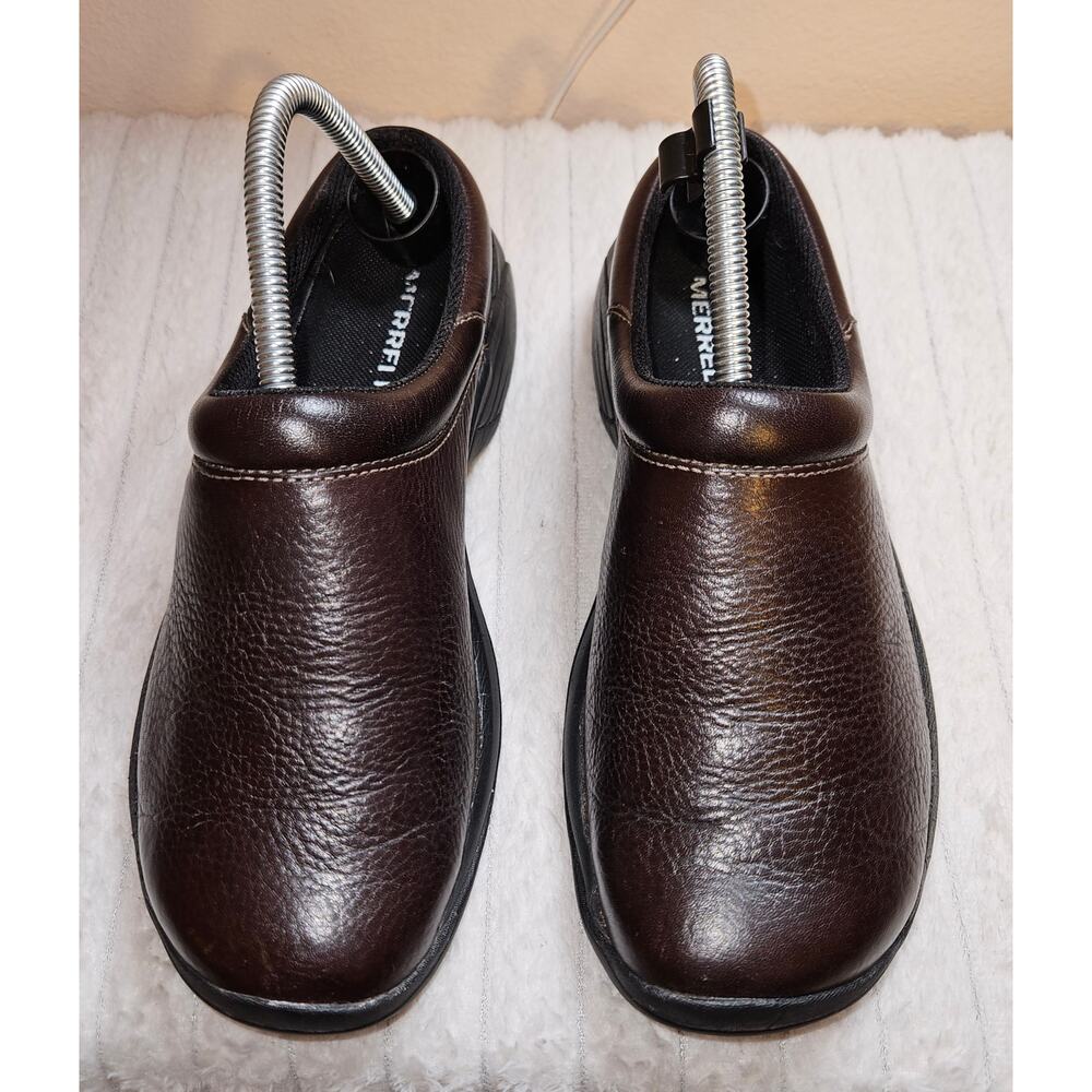 Merrell Men's Size 7 Encore Gust 2 Leather Moccasin Slip-On Clogs in Espresso